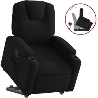 Syfax Relaxsessel mit Aufstehhilfe Schwarz Stoff