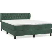 Syfax Boxspringbett mit Matratze Dunkelgrün 140x200 cm Samt