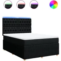 Syfax Boxspringbett mit Matratze Schwarz 140x190 cm Stoff