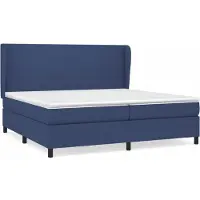 Syfax Boxspringbett mit Matratze Blau 200x200 cm Stoff