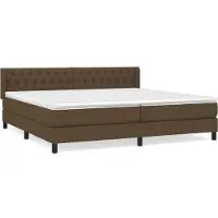 Syfax Boxspringbett mit Matratze Dunkelbraun 200x200 cm Stoff