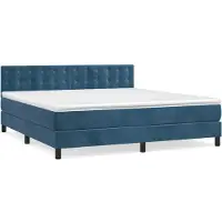 Syfax Boxspringbett mit Matratze Dunkelblau 180x200 cm Samt