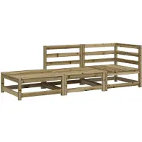 vidaXL Gartensofa mit Hocker 2-Sitzer Kiefernholz Imprägniert