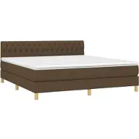 Syfax Boxspringbett mit Matratze Dunkelbraun 180x200 cm Stoff