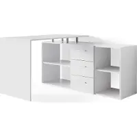 Vicco Eckschreibtisch Dante Weiß 215 x 60 cm, Model 34607