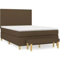 Syfax Boxspringbett mit Matratze Dunkelbraun 140x200 cm Stoff