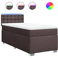 Syfax Boxspringbett mit Matratze Dunkelbraun 100x200 cm Stoff