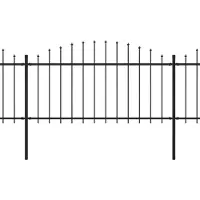 vidaXL Gartenzaun mit Speerspitze Stahl 1005 x 150 cm Schwarz