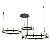 ITALUX PND-83812-60 Almelo Pendelleuchte LED D1870mm 137,6W/5347lm 3000K schwarz, gold