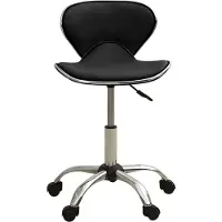 Syfax Bürostuhl Schwarz Kunstleder höhenverstellbar Gasdruckfeder 46,5x48,5 cm 110 kg