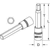 Ks Tools 911.1339, Buchse, 1/2", Metrisch, 1 Kopf/Köpfe, 19 mm, Chrom-Vanadium-Stahl