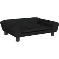 Syfax Hundebett Schwarz 70x48x22 cm Samt