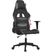 Syfax Gaming-Stuhl Schwarz und Hellgrau Stoff