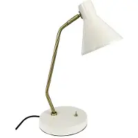 Dyberg Larsen Tischlampe, Tischleuchte, Nachttischlampe, Schreibtischlampe, LED Leselampe, Sleep creme weiß