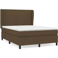 Syfax Boxspringbett mit Matratze Dunkelbraun 140x200 cm Stoff