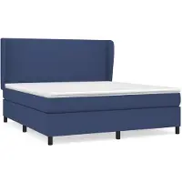Syfax Boxspringbett mit Matratze Blau 160x200 cm Stoff