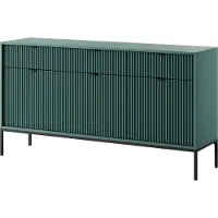 Furnlux Classic FURNLUX Anrichte Avon Grün Und Schwarz 154cm / Hauptfarbe: Grün / Abmessungen: 154 x 83 x 39 cm