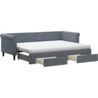 vidaXL Tagesbett Ausziehbar mit Schubladen Dunkelgrau 80x200 cm Samt