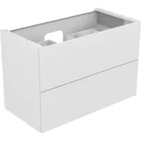 Keuco Edition 11 Waschtischunterbau 1050 x 700 x 535 mm mittig mit 2 Auszüge und Beleuchtung - Weiß Glas / Lack Matt - 31352300100