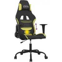 Syfax Gaming-Stuhl mit Massagefunktion Schwarz und Hellgrün Stoff