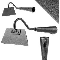 Kadax Gartenhacke ohne Stiel, Hacke in Trapezform, Schwarz, 12 cm