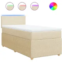 Syfax Boxspringbett mit Matratze Creme 100x200 cm Stoff