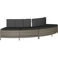 Syfax Whirlpool-Bänke mit Auflagen 2 Stk. Grau Poly Rattan