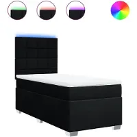 Syfax Boxspringbett mit Matratze Schwarz 100x200 cm Stoff