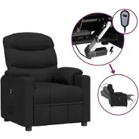 Syfax Relaxsessel Elektrisch Schwarz Stoff
