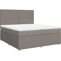 Syfax Boxspringbett mit Matratze Taupe 200x200 cm Stoff