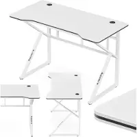 Huzaro Hero 1.6 | Computertisch Gamingtisch Schreibtisch | 120 x 60 cm | Zwei Kabeldurchführung Stahlkonstruktion | Gaming Homeoffice | Weiß