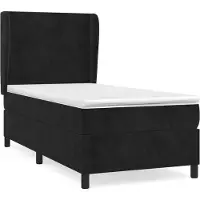 Syfax Boxspringbett mit Matratze Schwarz 80x200 cm Samt
