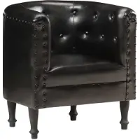 vidaXL Möbel Sessel Schwarz Echtleder - Fernseh- & Relaxsessel 286593