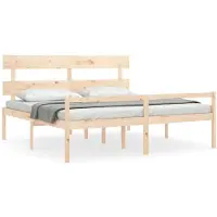 Syfax Seniorenbett mit Kopfteil Super Kingsize Massivholz