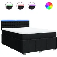 Syfax Boxspringbett mit Matratze Schwarz 140x190 cm Stoff