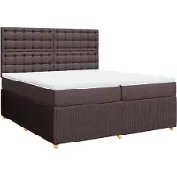 Syfax Boxspringbett mit Matratze Dunkelbraun 200x200 cm Stoff