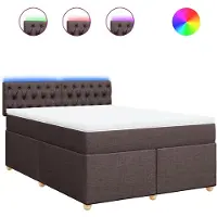 Syfax Boxspringbett mit Matratze Dunkelbraun 140x190 cm Stoff