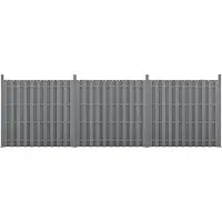 Neu.holz WPC Gartenzaun Sichtschutz Windschutz Lamellenzaun Zaun 562x185cm Grau []