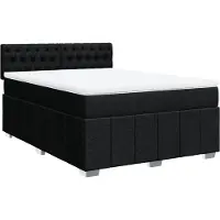 Syfax Boxspringbett mit Matratze Schwarz 140x190 cm Stoff