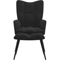 vidaXL "Winterschlussverkauf "Einzelsessel moderne - CLORIS - Relaxsessel - Polstersessel mit Hocker Schwarzer Samt - 61 x 70 x 96,5 cm - DEMöbel3591292