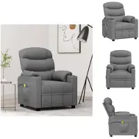 vidaXL Massagesessel Hellgrau Stoff - Massagesessel