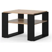 Vicco Couchtisch Helm Goldkraft Eiche 65.6 x 55.8 cm mit Ablage, Model 49992