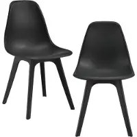 En.casa [] 2x Design Stühle Schwarz Esszimmer Stuhl Kunststoff im Skandinavischem Stil