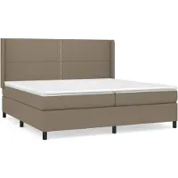 Syfax Boxspringbett mit Matratze Taupe 200x200 cm Stoff