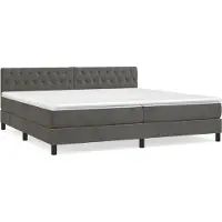 Syfax Boxspringbett mit Matratze Dunkelgrau 200x200 cm Samt