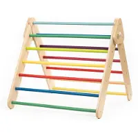 LEG & GO Kletterdreieck Indoor, Klettergerüst aus Holz für Kleinkinder, Bunt