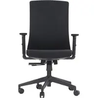 Stema Ergonomischer Bürodrehstuhl TONO, Nylongestell, verstellbare Armlehnen, schwarze Polsterung