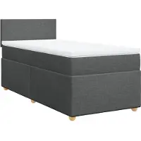 Syfax Boxspringbett mit Matratze Dunkelgrau 100x200 cm Stoff