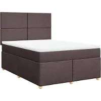 Syfax Boxspringbett mit Matratze Dunkelbraun 140x200 cm Stoff