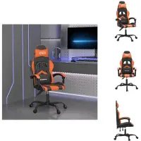 vidaXL Gaming-Stuhl Drehbar Schwarz und Orange Kunstleder - Gaming-Sessel